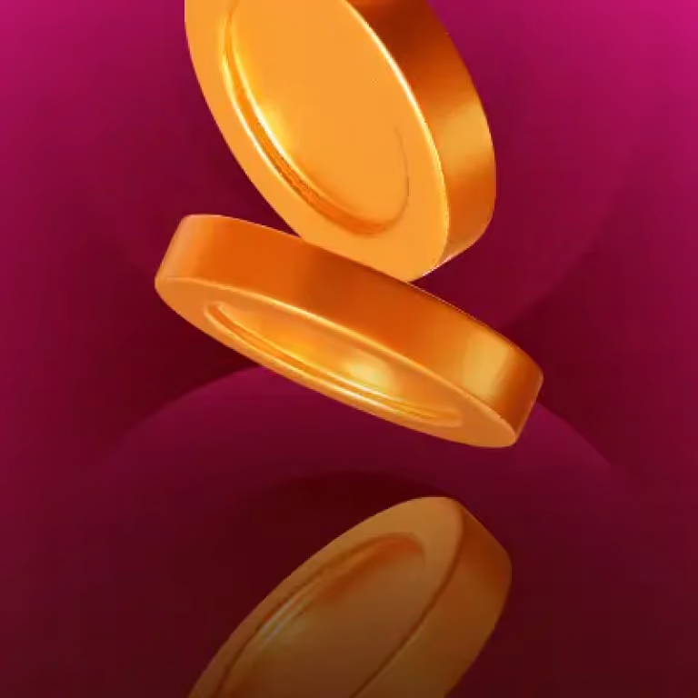 Floating 3D golden coins representing real money payouts and fast banking deposits at EvolveBets